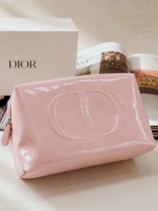 Dior Handbags - Dior Beauty Baby Pink Glossy Patent CD Makeup Bag Pouch New Authentic